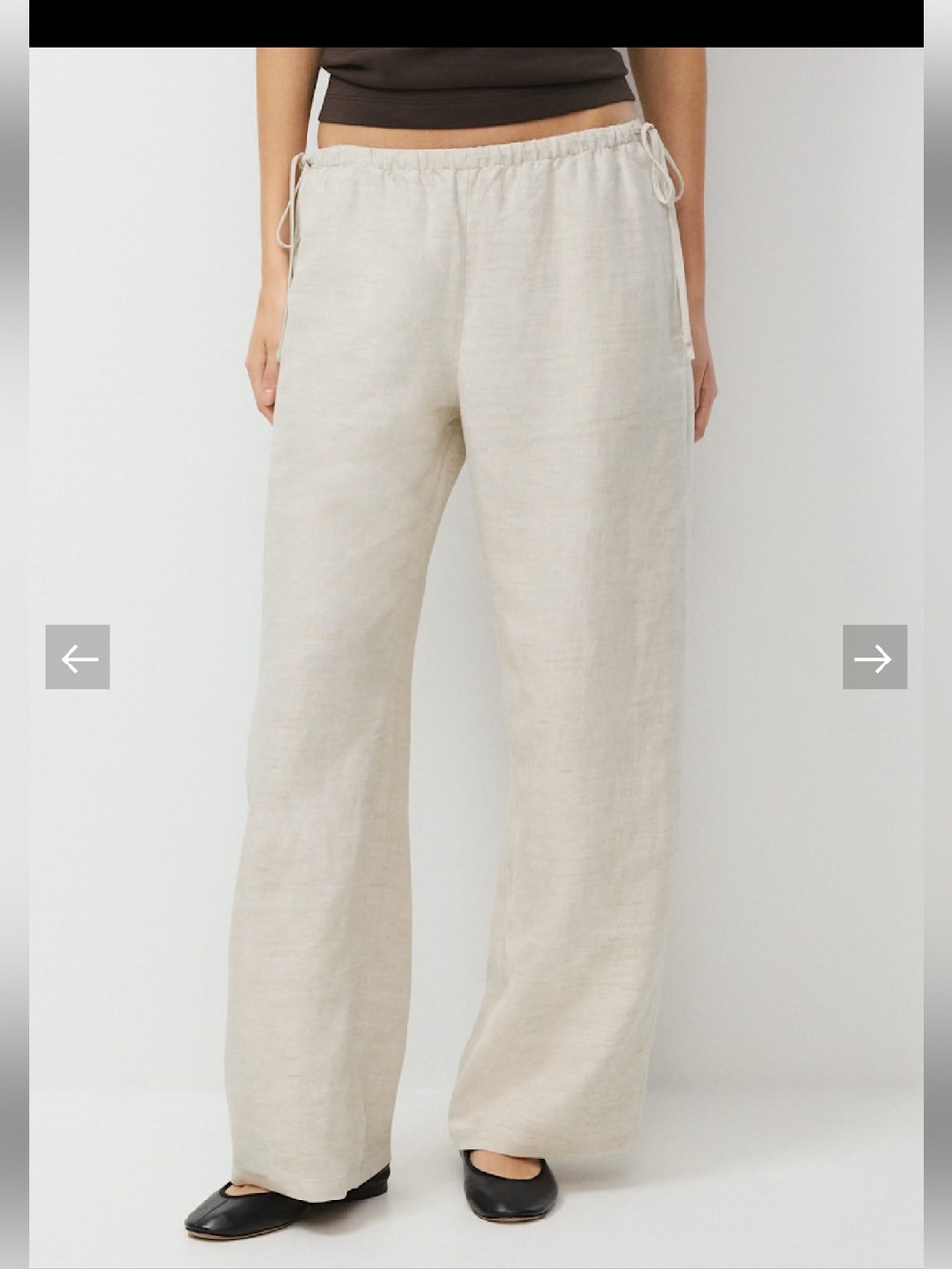 Aritzia Wilfred Artisan wide leg linen blend pants size Medium
